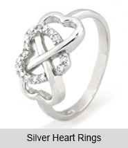 Silver Heart Rings