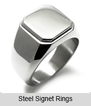 Steel Signet Style Rings
